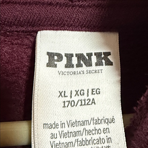 PINK Victoria's Secret Burgundy Hoodie - Picture 2 of 5